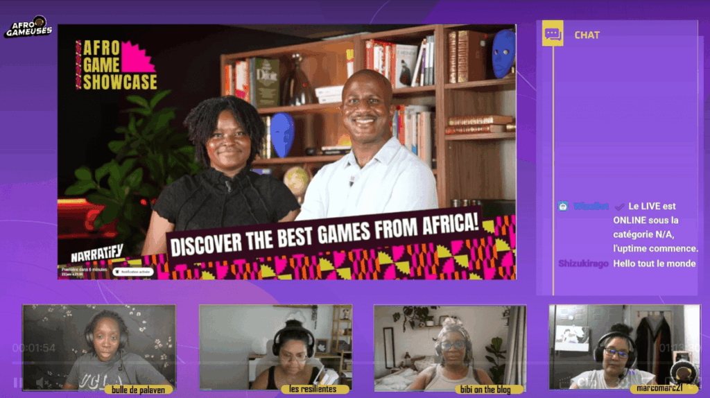 Afro Game Showcase : Stream en direct sur la chaîne d'Afrogameuses