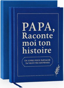 Fête des père 2026 : Livre à compléter bleu "Papa, raconte moi ton histoire".
