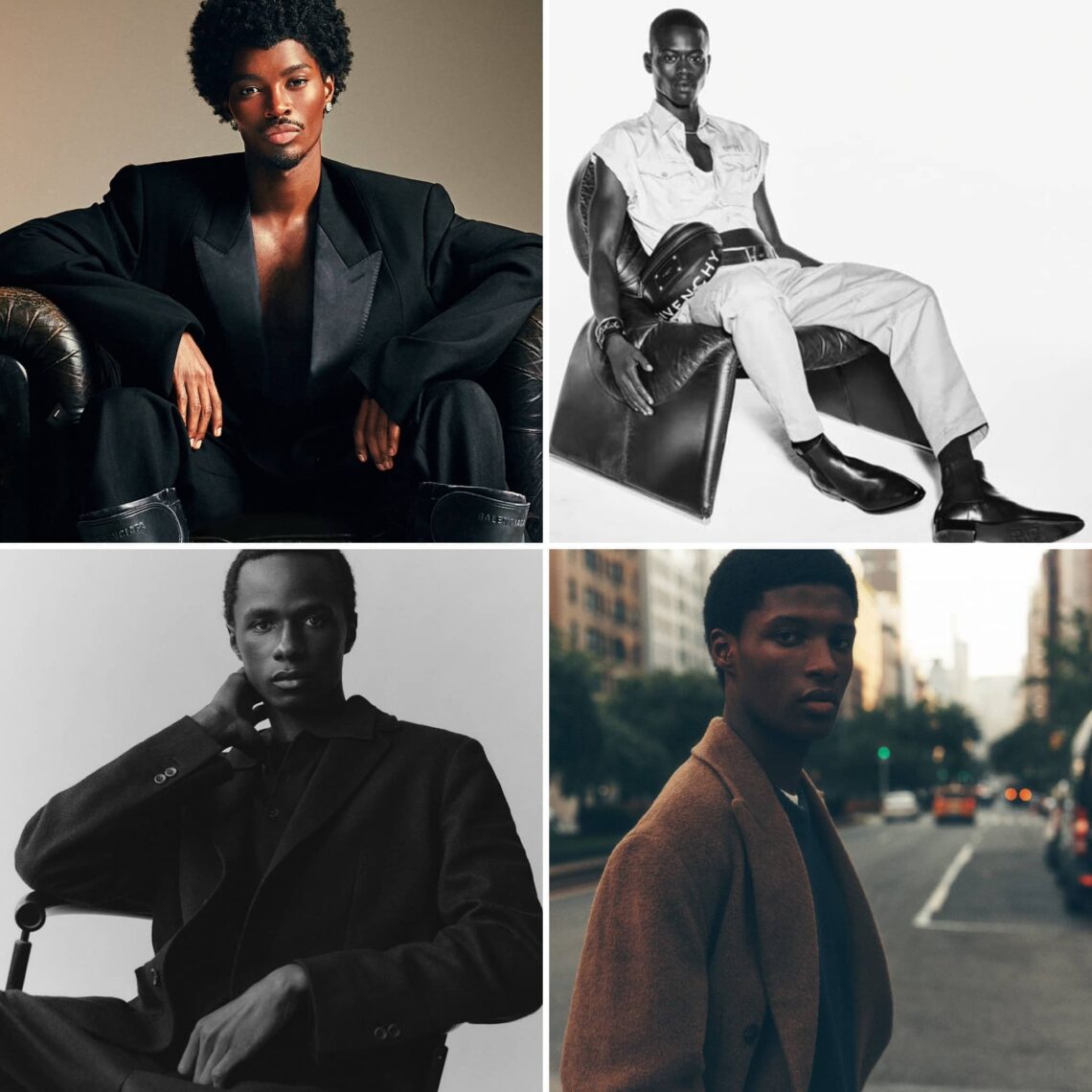Photos shooting de 4 mannequins homme afro-caribéens à suivre